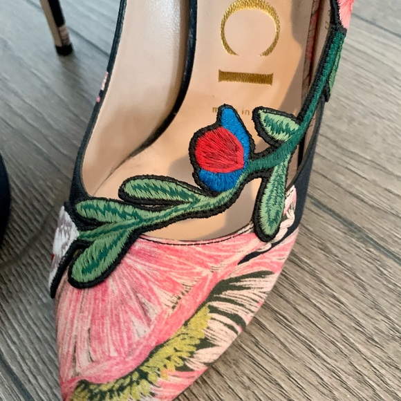 🔴SOLD🔴 Gucci Ophelia embroidered pump 100mm size 36 - Picture 5 of 8